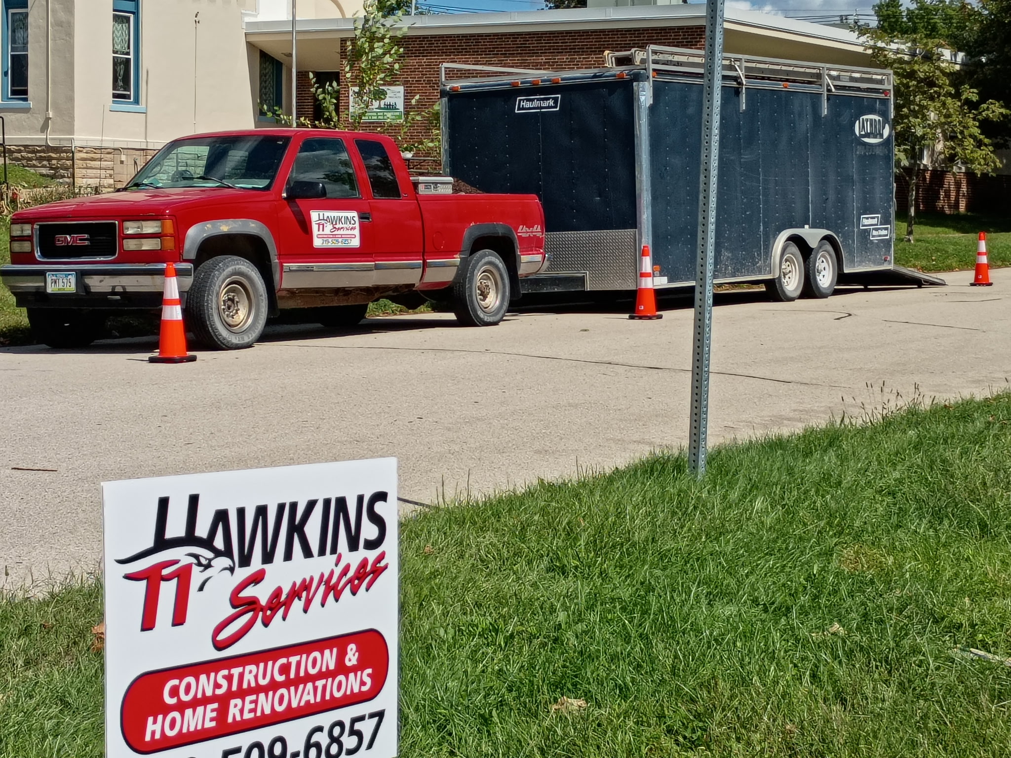 Hawkins Services truck on the job