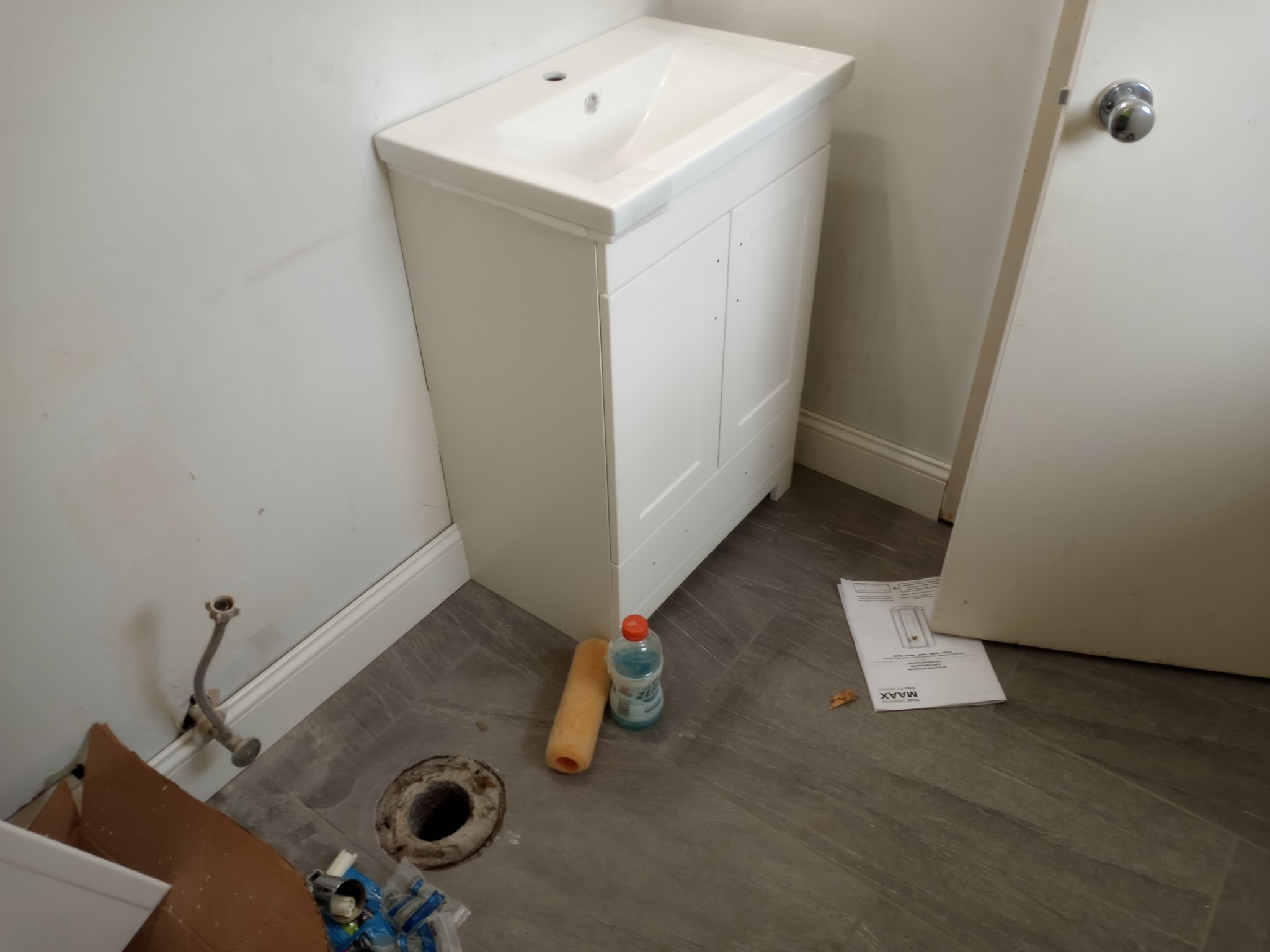 Bathroom stripped and ready for remodel